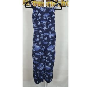 Waist-Defined Square-Neck Linen-Blend Jumpsuit for Women Size S